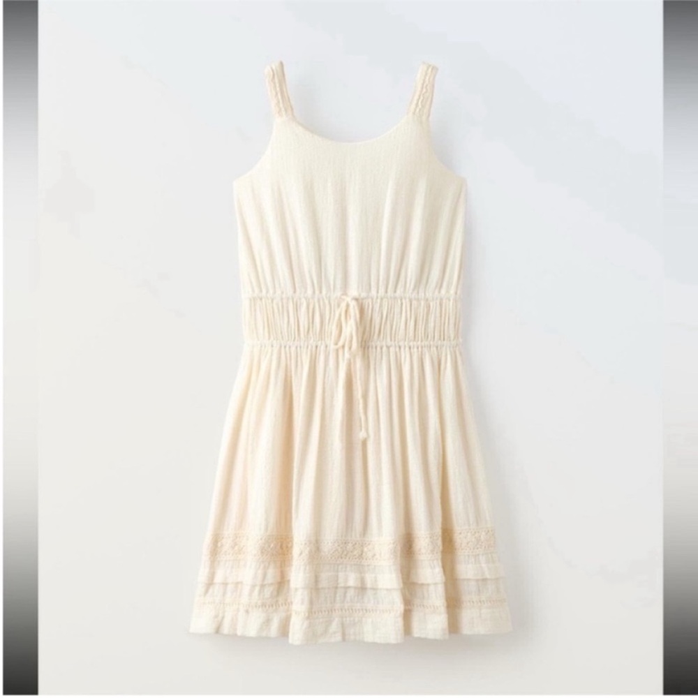 Zara Kids, Ecru, STRAPPY RUCHED DRESS, 9 years (52,8 inches)